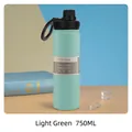 Bouteille d'eau sport de 750 ml en acier inoxydable isolée sous vide de couleur vert menthe - Couvercle magnétique / 530ml / Vert clair