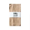Tovagliolo in cotone e lino beige con confezione in fascetta di carta My Kitchen - Kaki