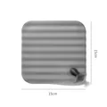 Minimalist square grey silicone floor drain cover with whale tail handle, 15x15cm size - 15cmx15cm / Gray