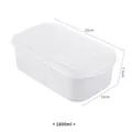 Food-grade plastic refrigerator storage box with lid, 1600ml capacity freezer organizer - 1600ML / White