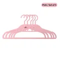 Lot de 5 cintres en plastique rose antidérapants et sans couture pour la maison - Rose (1 Pièce)