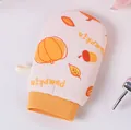 Thickened exfoliating bath glove with orange pumpkin print for home bathroom use - Pumpkin Pattern / Yellow