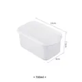 700ml white plastic food storage container with lid, dimensions 15x9x7.5cm for fridge - 700ml / White