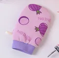 Double-sided thickened exfoliating bath glove featuring a cute purple onion pattern design - Onion Pattern / Purple