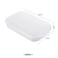 800ml food-grade plastic rectangular freezer storage container with airtight lid - 800ML / White