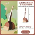 Mini cartoon bear broom and dustpan cleaning set for kids in brown variant finish - Long Handle Cartoon Kids Style (51cm) / Coffee Small Broom (Bear)