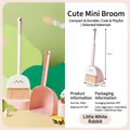 Cartoon rabbit mini broom and dustpan set for kids in pink and white - Long Handle Cartoon Kids Style (51cm) / Pink Small Broom (Rabbit)