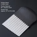 Stainless steel wavy potato slicer crinkle cutter with black handle for kitchen use - L