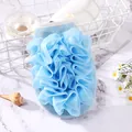 Light blue 2-in-1 exfoliating bath mitt and loofah with a practical hanging loop - Blue