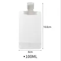Detailed dimensions of 100ml clear travel liquid dispensing pouch with 16.6cm height - 100ml / Large - 100ml Thick Version / White