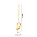 Gold stainless steel long-handled spoon with measurements 193mm length and 39mm width - Gold