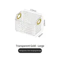 Grande contenitore trasparente con trama a diamante e manici dorati per bagno e cucina - Taglia L / Oro Trasparente