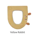 Yellow cartoon rabbit thickened plush toilet seat cover with zipper for winter warm - Yellow Rabbit