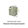 Small dark green gold diamond pattern storage box for bathroom cosmetics organizer - S / Army Green Gold