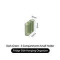 Scatola portaoggetti a parete verde scuro a 3 scomparti per mobile specchio bagno. - 3 Griglie / Verde Scuro