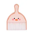 Mini desktop cleaning broom and dustpan set with cute pink cartoon duck design for desk - Yellow Duck / Pink
