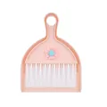 Mini desktop broom and dustpan set featuring a cute flower design in peach pink color - Flower / Pink