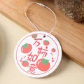 Round wood pulp sponge cleaning pad with cute red persimmon design for kitchen - 9cm / Persimmon Good Luck