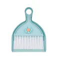 Compact mint green mini desk dustpan and brush set with cute blue flower decoration - Flower / Blue