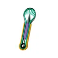 Multifunctional 3-in-1 colorful fruit carving tool set with melon baller and slicer - Multicolor 3-in-1 / PP Bag / Cyan