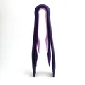 Set di tre pinze da cucina in plastica viola per servire pane e insalata in cucina - Set di 3 pezzi / Viola