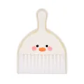 Mini desktop broom and dustpan set with cute duck cartoon design for home and office use - Yellow Duck / White