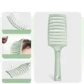 Spazzola per capelli curva verde chiaro professionale per il massaggio e styling - Verde