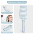 Spazzola per capelli curva ventilata azzurro per massaggio cuoio capelluto e styling professionale - Blu