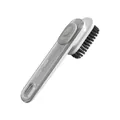 Hydraulic soft hair shoe brush in white and grey with liquid dispensing function - White