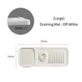 Premium off-white silicone faucet splash guard mat for kitchen sink, 37cm x 14cm size - Rice White 37*14cm / Off White / 37*14cm