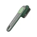 Dark green hydraulic shoe brush with soft bristles and transparent handle - Green