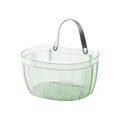 Wall-mounted translucent green kitchen storage basket with a durable grey handle - With Handle / Translucent Green