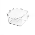 Clear square plastic desktop storage box organizer, precise size 9.6x9.6x6.2cm - S / Clear