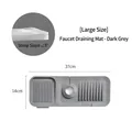 Premium large dark gray silicone faucet splash guard draining mat measuring 37x14cm - Dark Gray 37*14cm / Dark Gray / 37*14cm