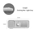 Large light grey silicone faucet splash guard and sink drain mat, size 37x14cm for kitchen - Light Gray 37*14cm / Light Gray / 37*14cm