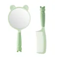 Simpatico set di specchio da trucco portatile e pettine in verde menta per la cura quotidiana - Verde