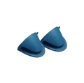 Blue silicone mini oven pinch mitts for heat protection in kitchen, single piece - Oven Mitts / Single Piece / Dark Blue