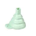 Light green collapsible silicone funnel for kitchen liquid transfer and filtering tool - Green