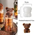 3D bear shaped silicone ice cube mold for DIY coffee drinks, 6.3x7cm finished size - Large Bear