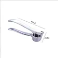 Manual stainless steel garlic press and walnut cracker kitchen tool in silver finish - Small Size Garlic Press
