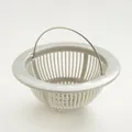 Durable plastic sink strainer with metal handle, anti-clogging drain hair catcher filter - Grey / Gray