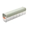 Wall-mounted 6-compartment seasoning box with light green lid and transparent body - Light Green