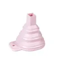Collapsible pink silicone funnel with long neck for kitchen liquid transferring - Pink