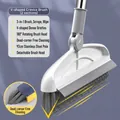V-shaped long handle gap cleaning brush for bathroom floor tiles and grout scrubbing - 3-Section Pole Style / Total Length 126CM / Grey/White