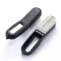 Professional suede cleaning brush with black plastic handle and white crepe rubber head - Black