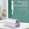 Large white telescopic sticky lint roller featuring a matching dustproof storage base cover - 16cm Lint Roller Set (60 Sheets + Dust Cover)