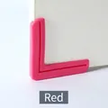 L-shaped soft silicone window corner protector guard for baby safety in hot pink color - Red