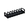 Durable black plastic plate and bowl rack for kitchen cabinet storage and drying. - L / Black