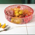 European style divided snack tray with faceted lid for fruits and nuts red storage - Pink