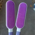 Double-sided purple electrostatic lint remover brush for pet hair and clothes cleaning - Purple